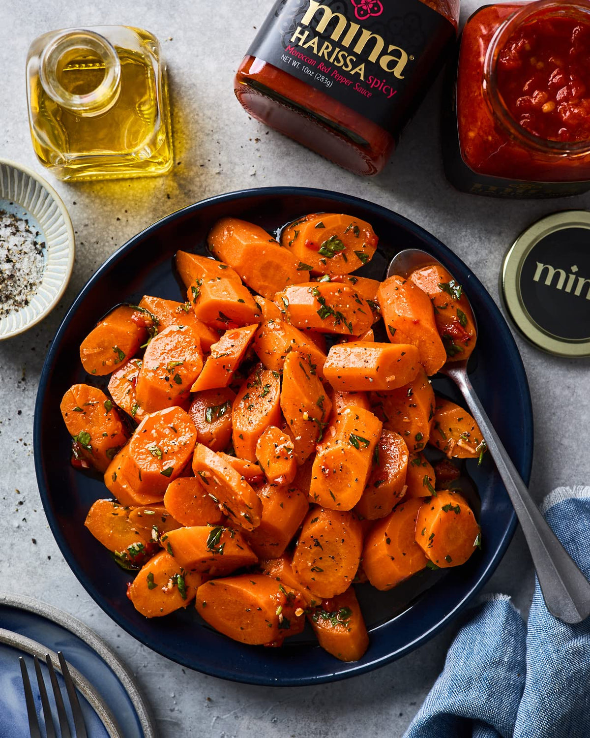 Mina Harissa Hot Sauce, Gourmet Moroccan Heat, Homestyle Spicy Red Chili Harissa Paste With Tangy Twist, 10 Oz Harissa Sauce, Excite Your Senses With Mina Harissa Seasoning