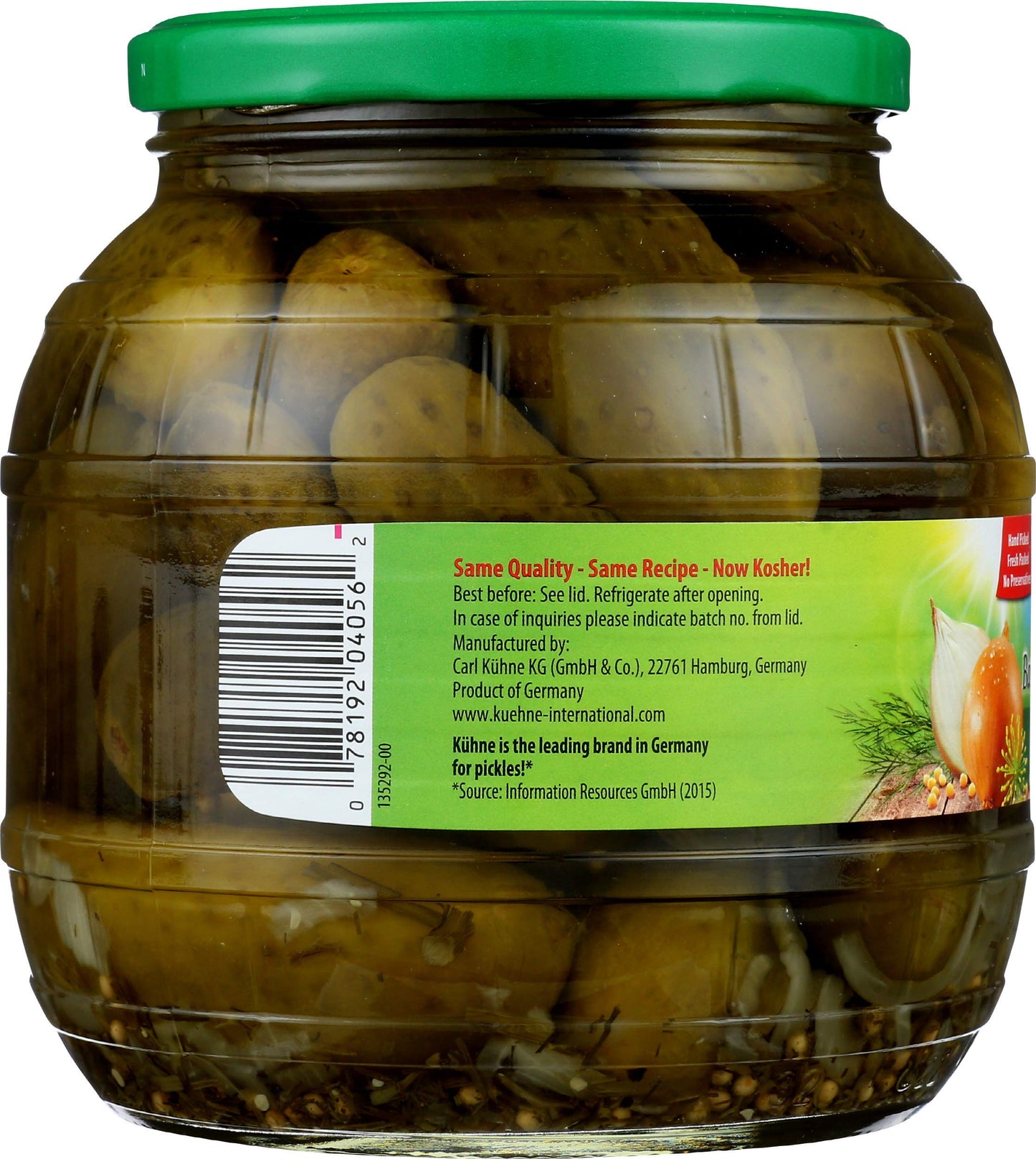 Khne, Barrel Gherkins, 35.9 Ounce (Pack of 6)