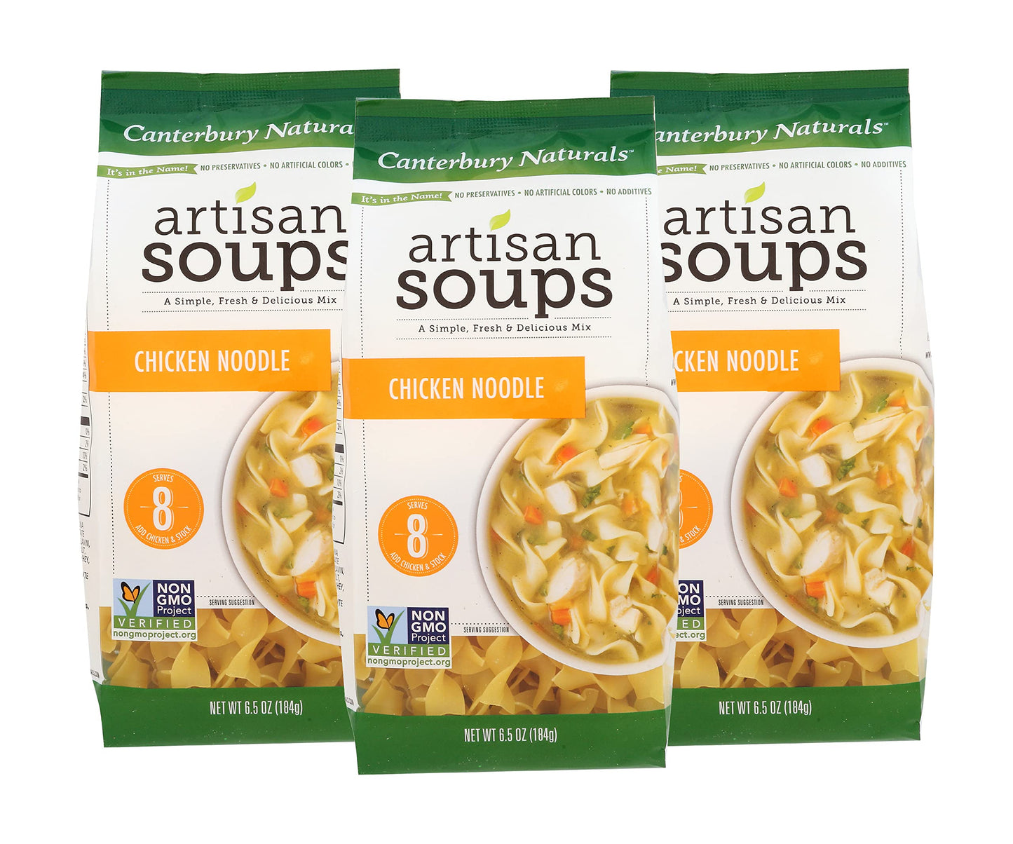 Canterbury Naturals Artisan Soup Mix, Chicken Noodle Soup Mix, Non-Gmo, Makes 8 Servings, 6.5-Ounce Bag (Pack Of 3)