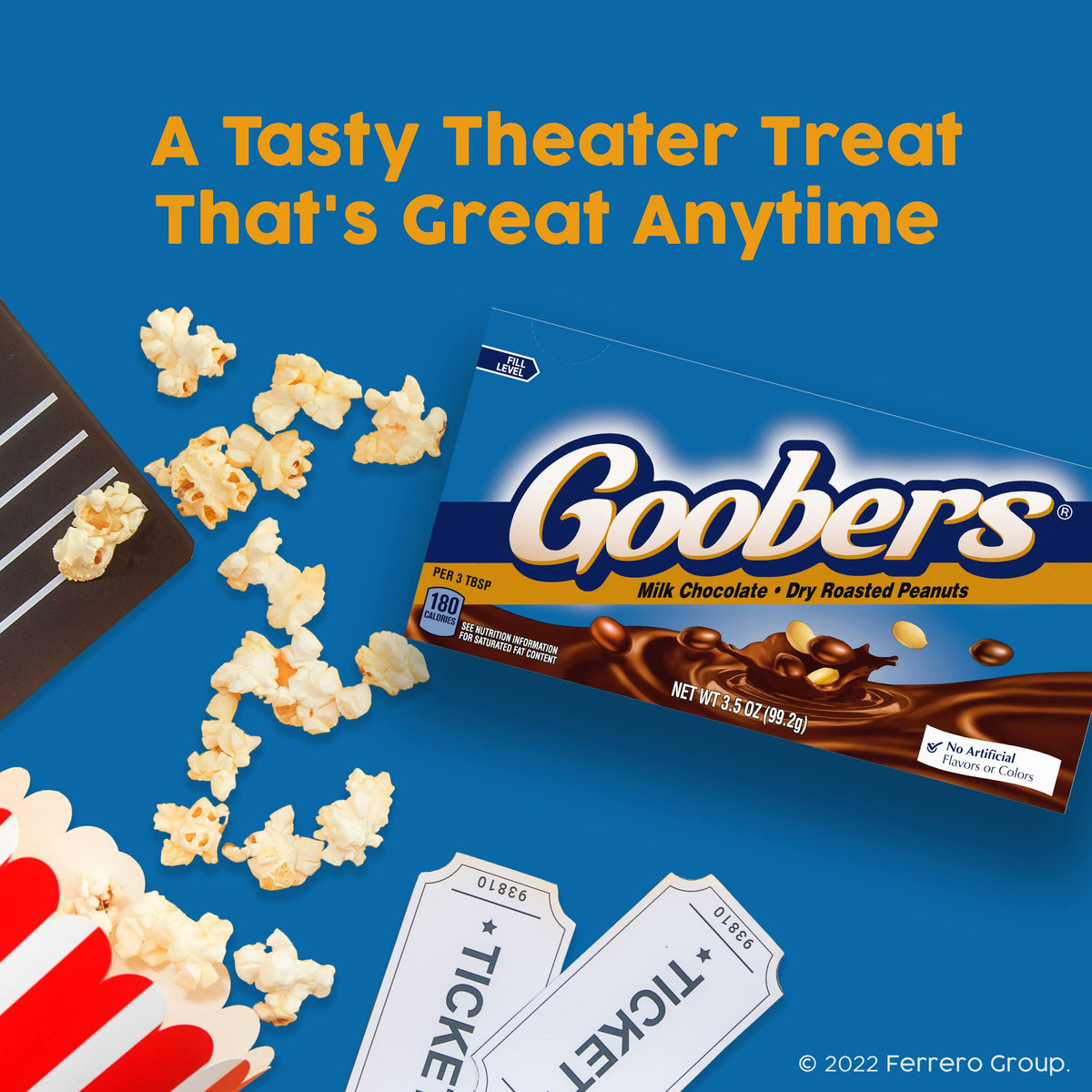 Goobers, Roasted Peanuts And Milk Chocolate, Movie Theater Candy Box, Bulk 15 Pack