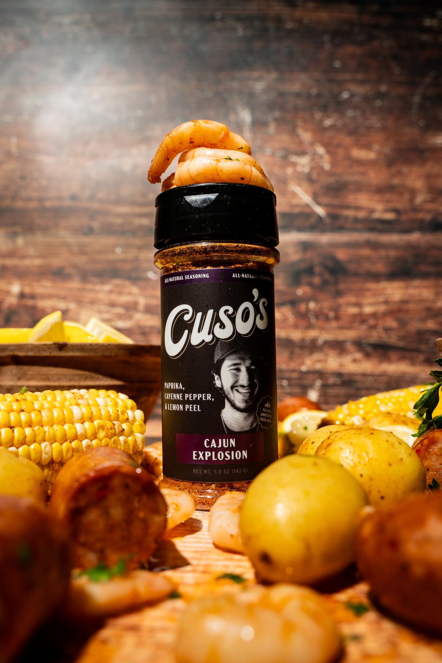 Cuso Cuts Cajun Seasoning - Authentic Louisiana Spice Blend for Chicken & Seafood - 5 oz All Natural, Non-GMO