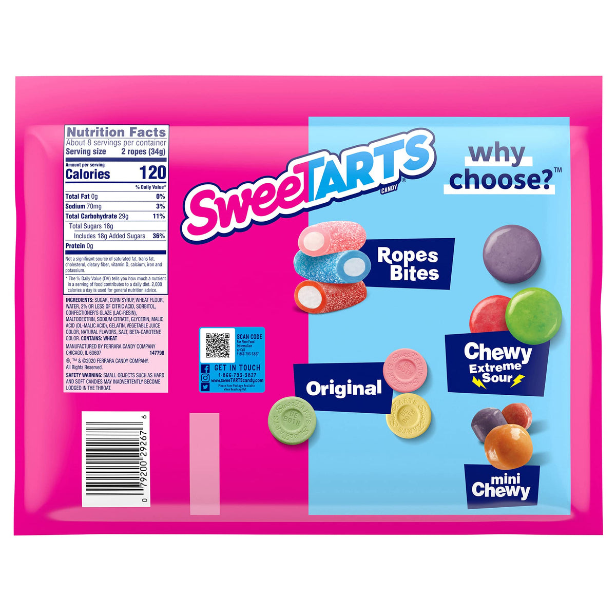 SweeTARTS Soft & Chewy Ropes, Summer Candy, Cherry Punch, 9 Ounce (Pack of 3)
