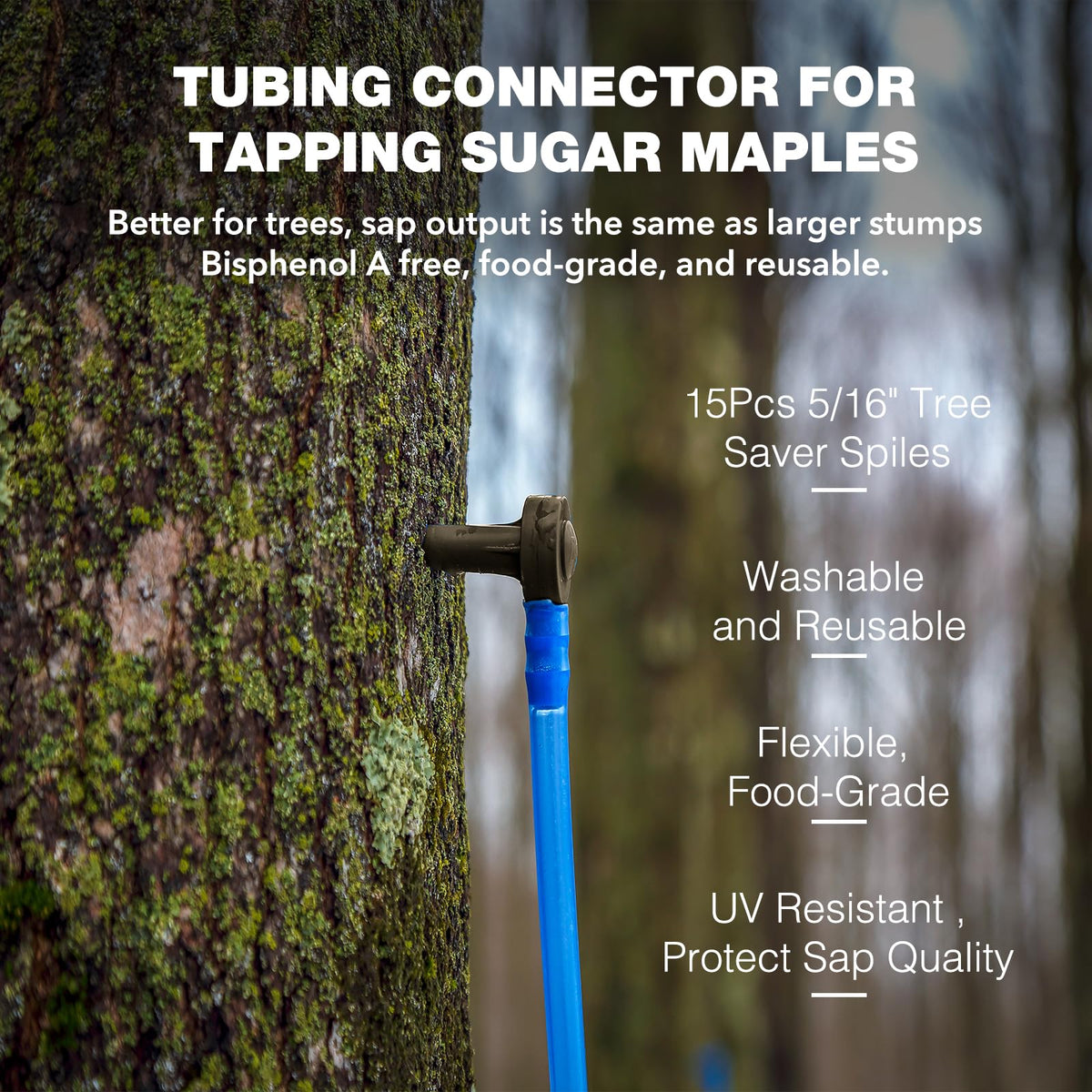 Upgrade 15 Pieces Black Maple Sap Spiles, 5/16 Tree Taps For Syrup, Maple Syrup Spile For Maple Birch Syrup Supplies, Maple Syrup Tapping Kit, Maple Tree Tapping Kit For Experts Or Beginners