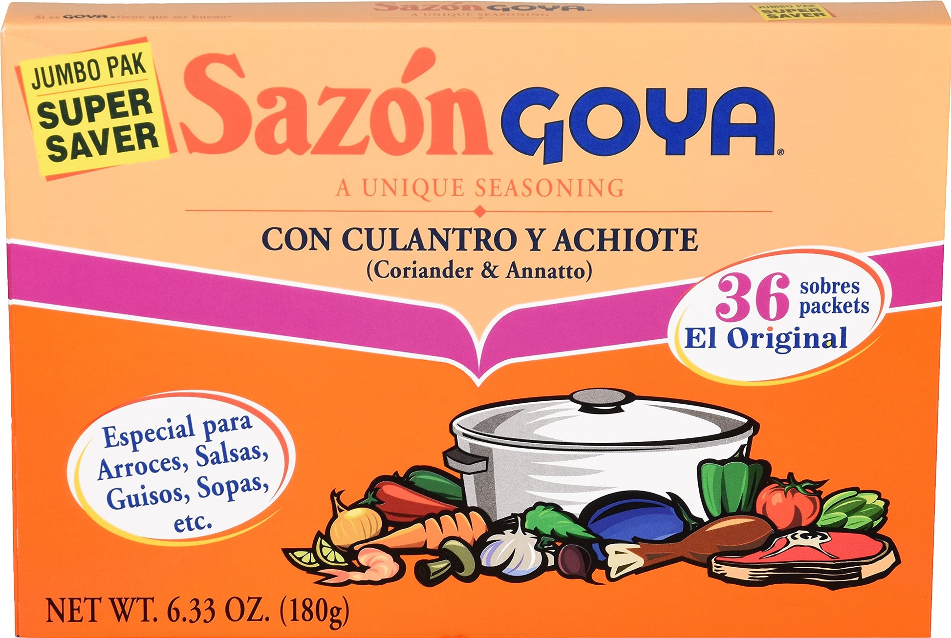 Goya Foods Saz  n Seasoning with Coriander & Annatto, 6.33 Ounce (Pack of 1)