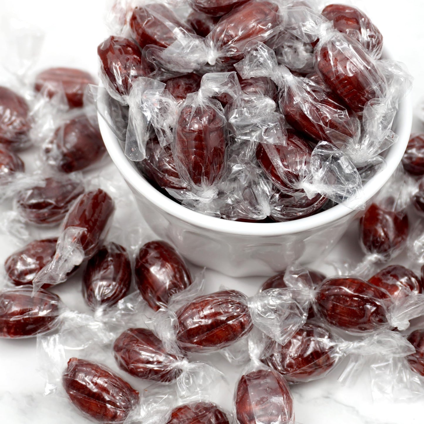 The Hampton Popcorn Company Root malt-inspired Barrels Hard Candy - 1lb Bulk Bag - Old Fashioned Individually Wrapped Candy
