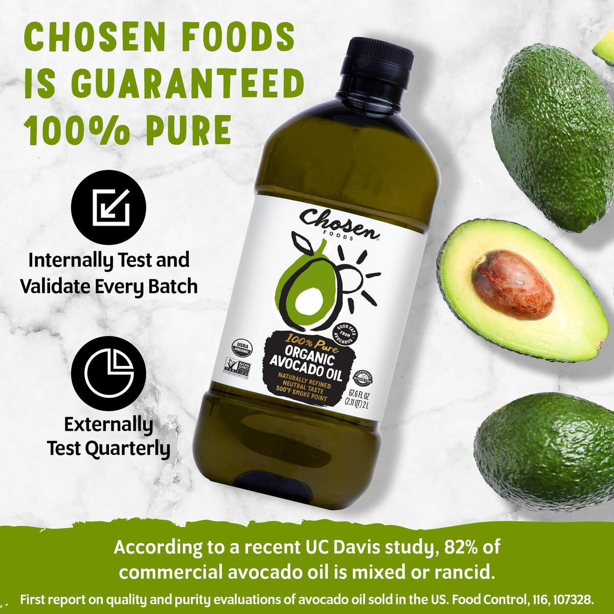 Chosen Foods 100% Pure Organic Avocado Oil 2lt + Recipe eBook Bundle
