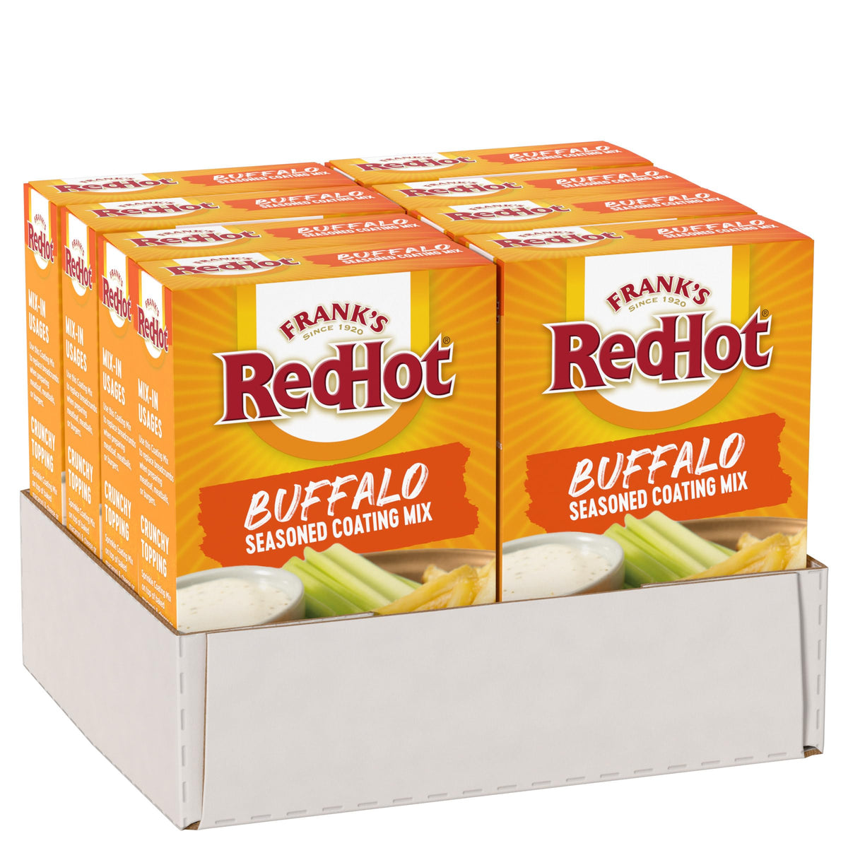 Franks RedHot Seasoned Coating Mix, Buffalo, A Crunchy Topping for Casseroles, Coating for Chicken, and Mix-In for Burgers, Mea