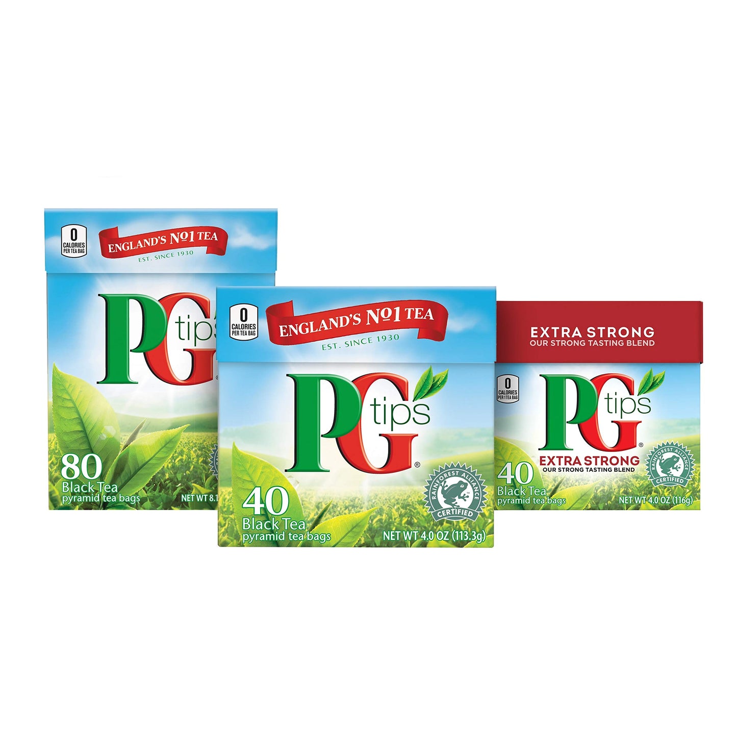 PG Tips Premium Black Tea Bags, Non-Pyramid, 40 Count, Model 8712566865505