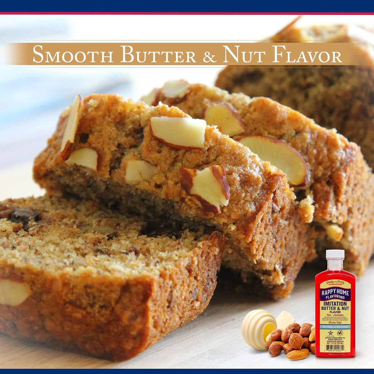 Happy Home compatible with Butter & Nut Flavoring, Non-  ic, Certified Kosher, 7 Fl Oz