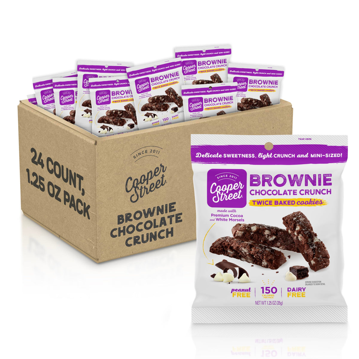 Cooper Street Italian Biscotti Cookies - Twice Baked Biscotti Style Cookie Biscuits in Delicious Brownie Chocolate Crunch | Cris