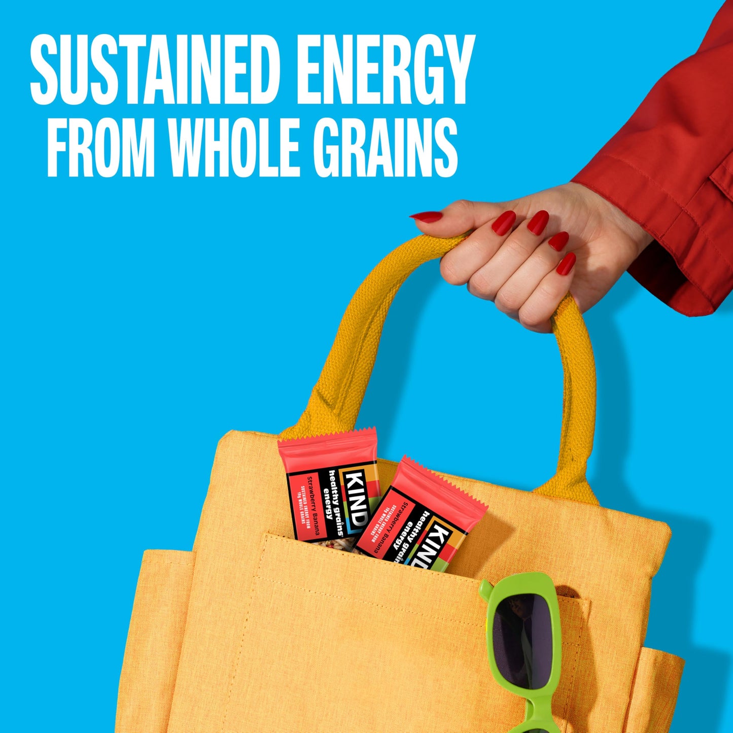 KIND Healthy Grains Energy Bars, Strawberry Banana, 19g Whole Grains, Made with Super Grains, Gluten Free Snacks, 40 Ct.
