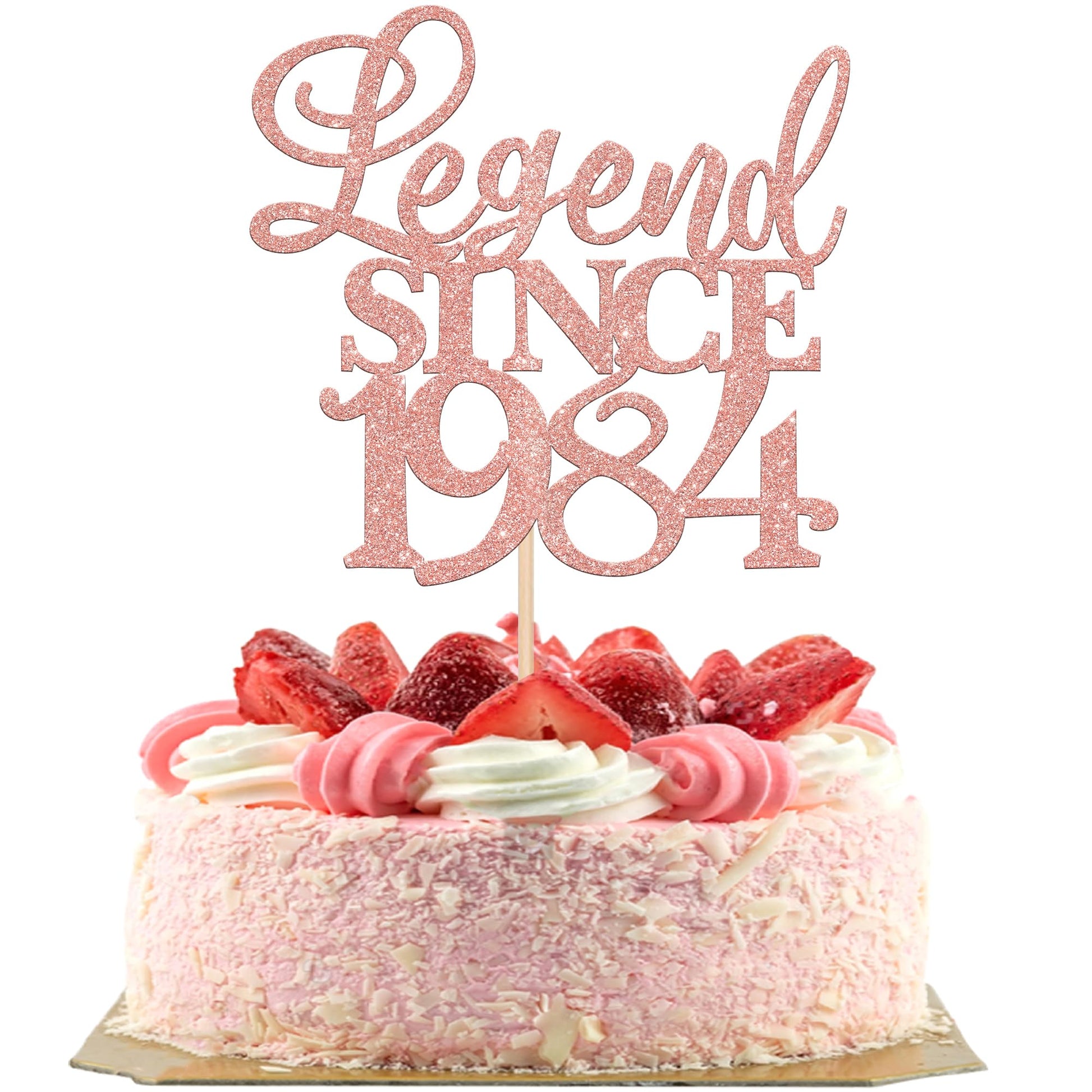 Rsstarxi 1 Pack Glitter Legend Since 1984 Cake Topper Forty Cheers To 40 Years Old Cake Pick For Funny 40 Happy 40Th Birthday Wedding Anniversary Party Cake Decorations Rose Gold