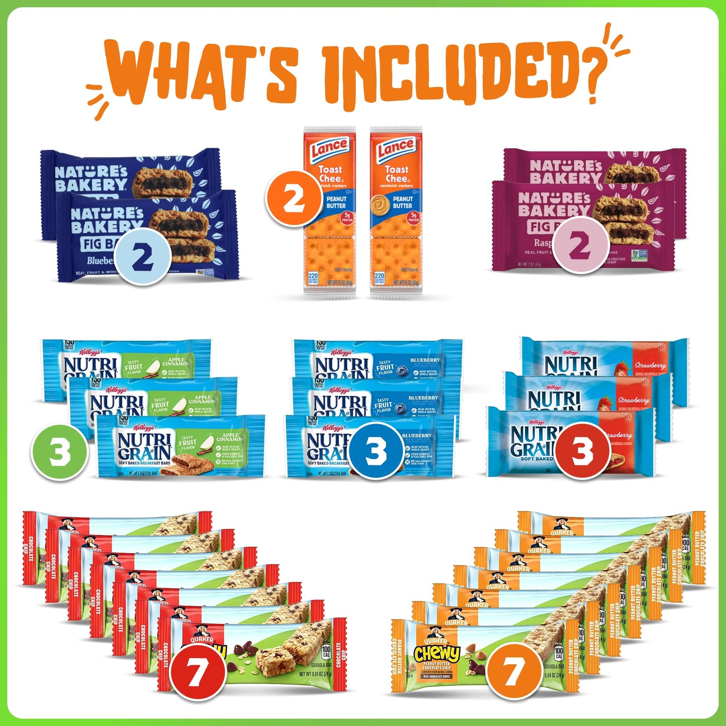 Granola Bars Bulk Variety Pack - Healthy Granola Bars Variety Snack Box for Office Snacks & Healthy Breakfast Bars - Snacks Variety Pack for mature-themeds and Kids (60 Count)