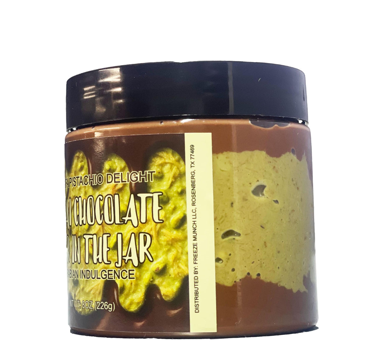 Freeze Munch Gourmet Pistachio Kunafa Chocolate Jar - 8 oz Milk Chocolate Treat, Crunchy & Creamy Spread, Choose Flavor