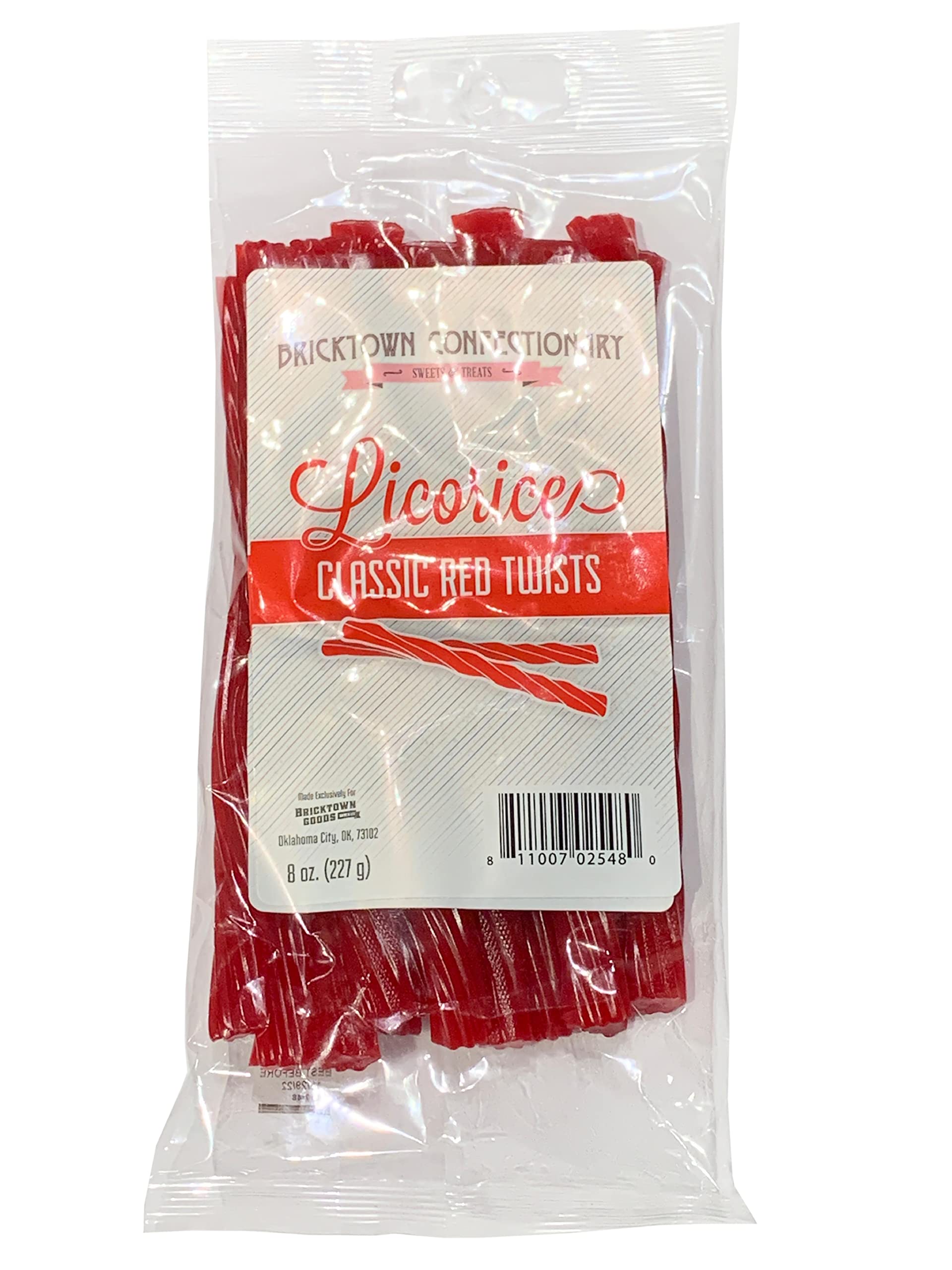 Bricktown Goods Classic Red Licorice Twists - Fat Free Gourmet Candy - 14 oz. Bag