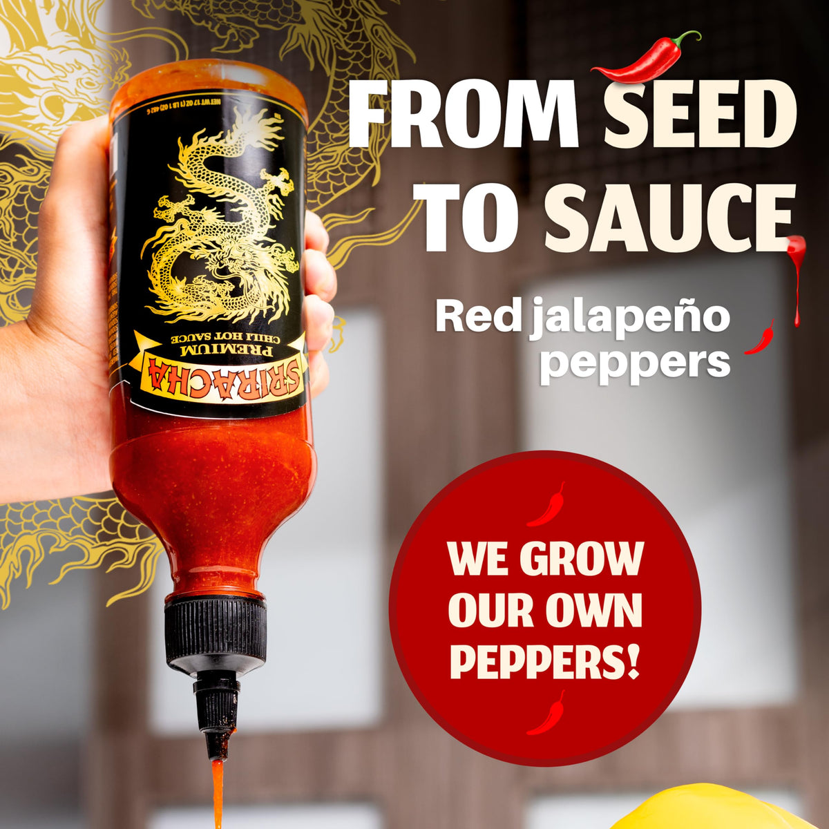 Underwood Ranches Dragon Sriracha Sauce - Hot Sauce, 17 oz (2 Pack) - Perfect for Spicing Up Any Dish!