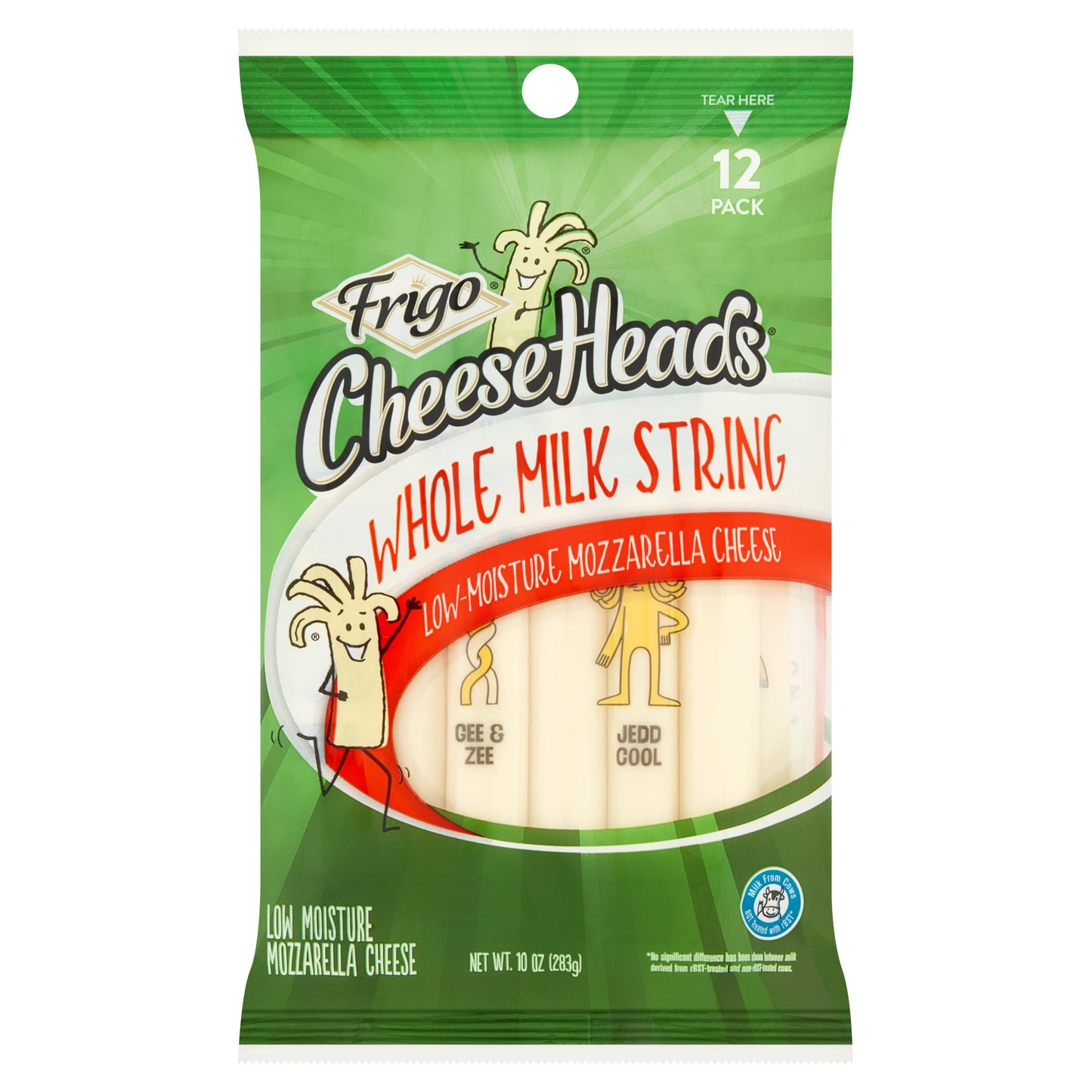 Frigo Cheese Heads Whole Milk String Cheese 10 oz, 12 Count Bag