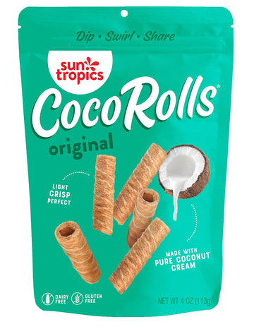 Sun Tropics CocoRolls Variety Pack- 6 count (4 oz each) | Crisp Rolled Wafer Cookies, Coconut Rolls Made With Pure Coconut Cream