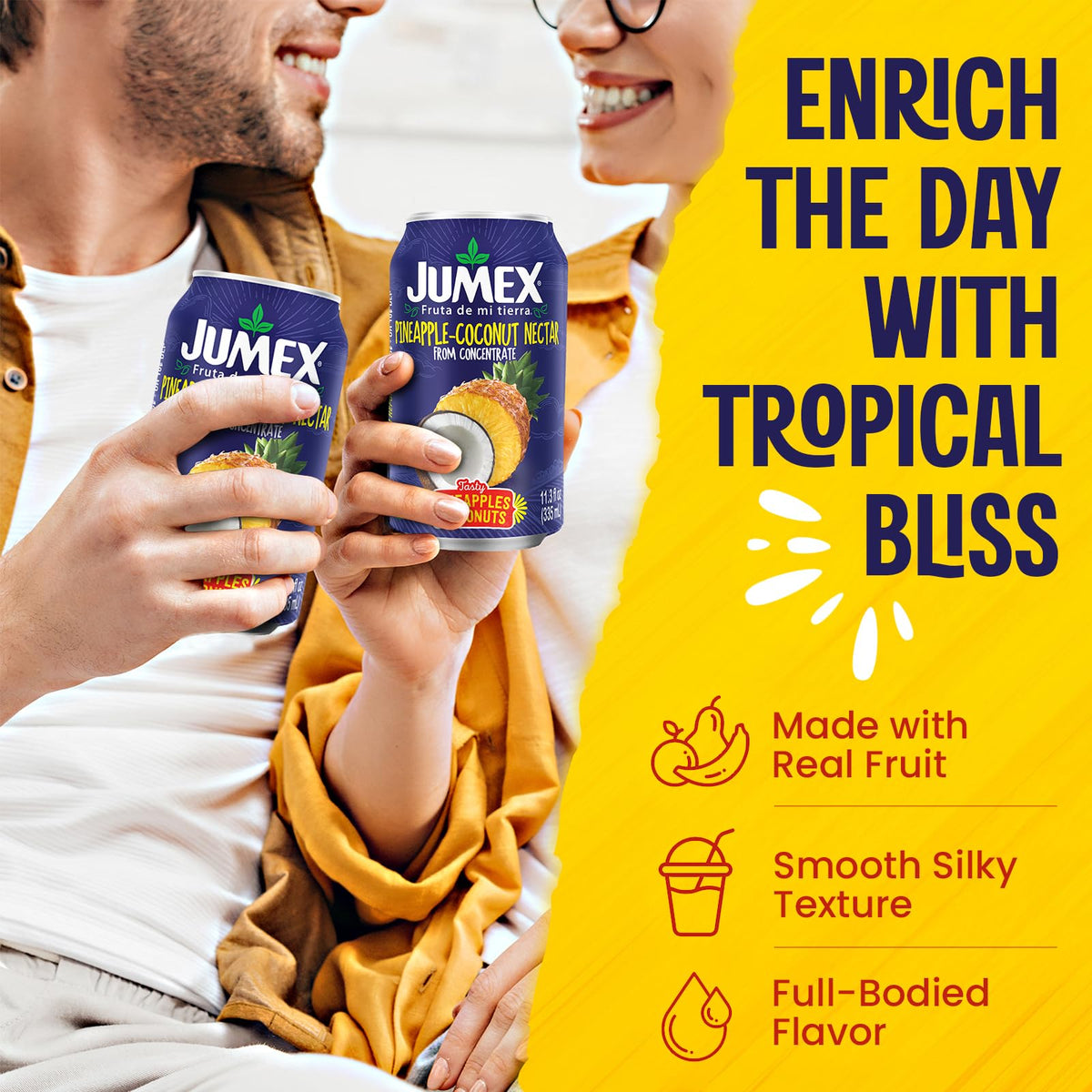 Jumex Pineapple-Coconut Nectar | Recyclable Can with Non-BPA Lining | 11.3 Fl Oz | Pack of 24