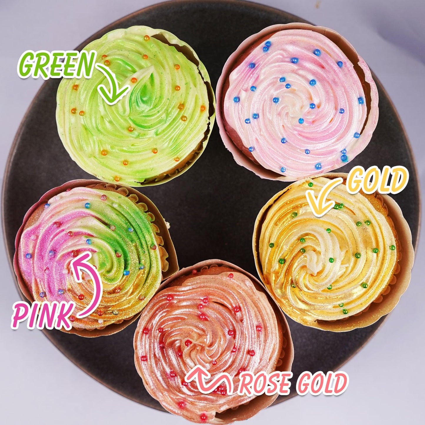 Edible Glitter For Cocktails, 6 Colors Luster Dust Edible, Food Grade, Shimmer Drink Glitter, Gluten Free, Drinks, Cupcake, Maca