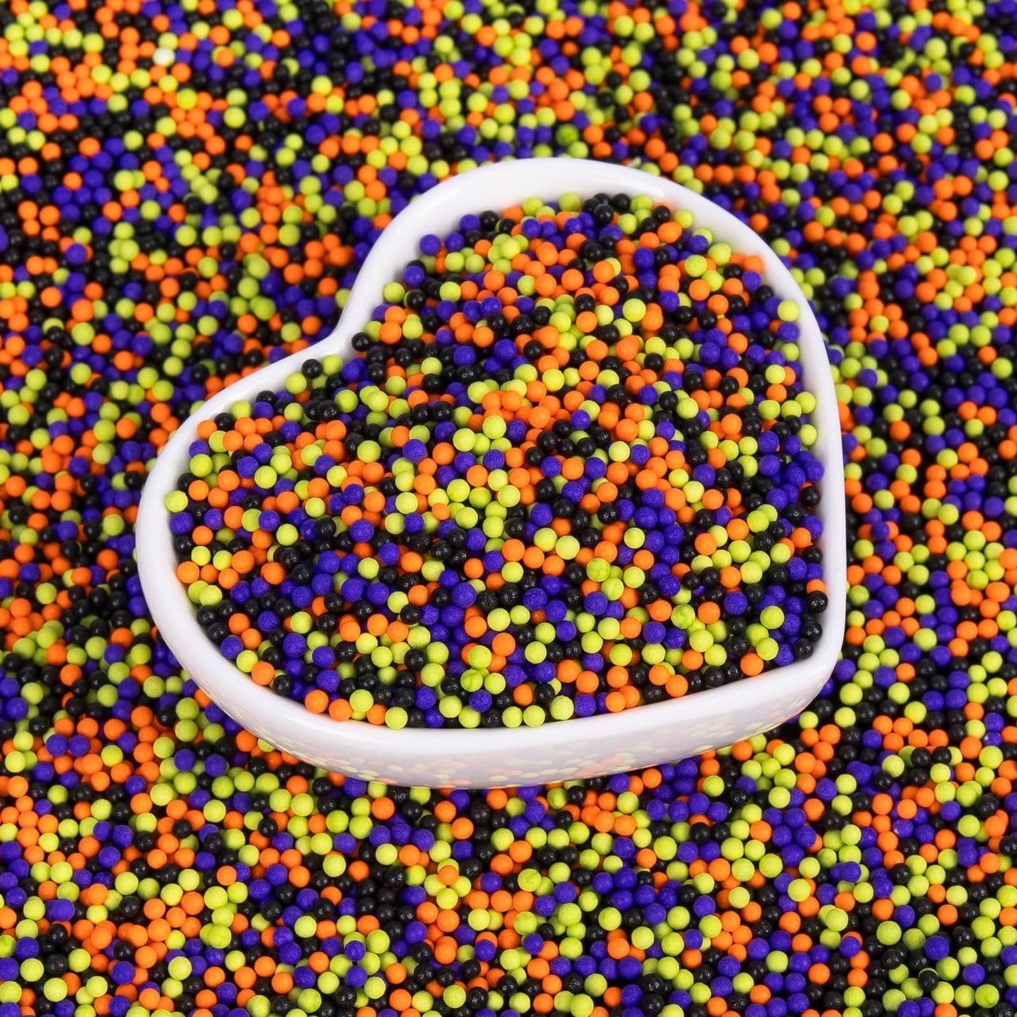 Edible Pearl Sprinkles,Nonpareils Purple Black Green and Orange Mix,130g/4.58oz,Cute Pearls Cake Candy,Mini Sugar Sprinkles for 