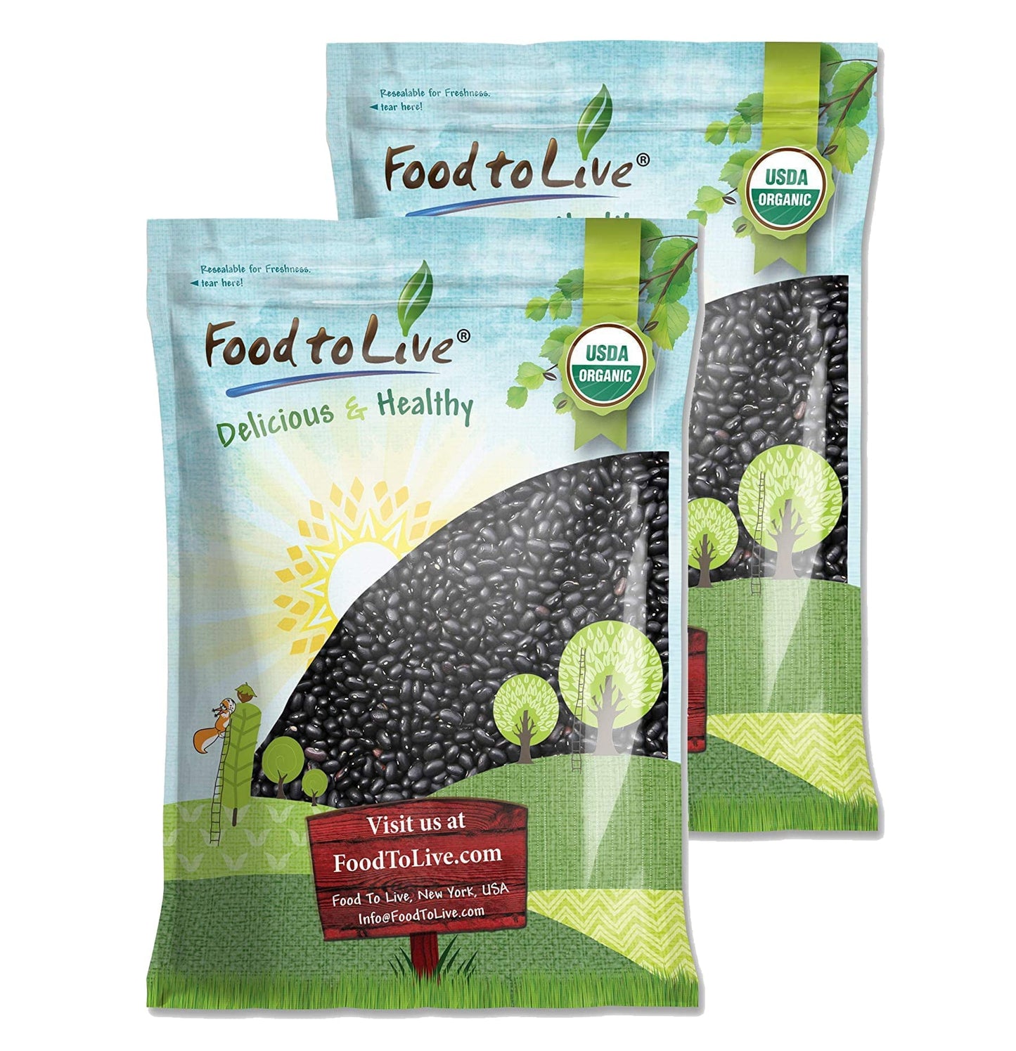 Food To Live - Organic Black Beans, 25 Pounds Non-Gmo, Whole Dried Beans, Sproutable, Vegan, Kosher, Bulk. Great Source Of Plant Based Protein, Fiber. Great For Bean Soup, Salads, Chili.