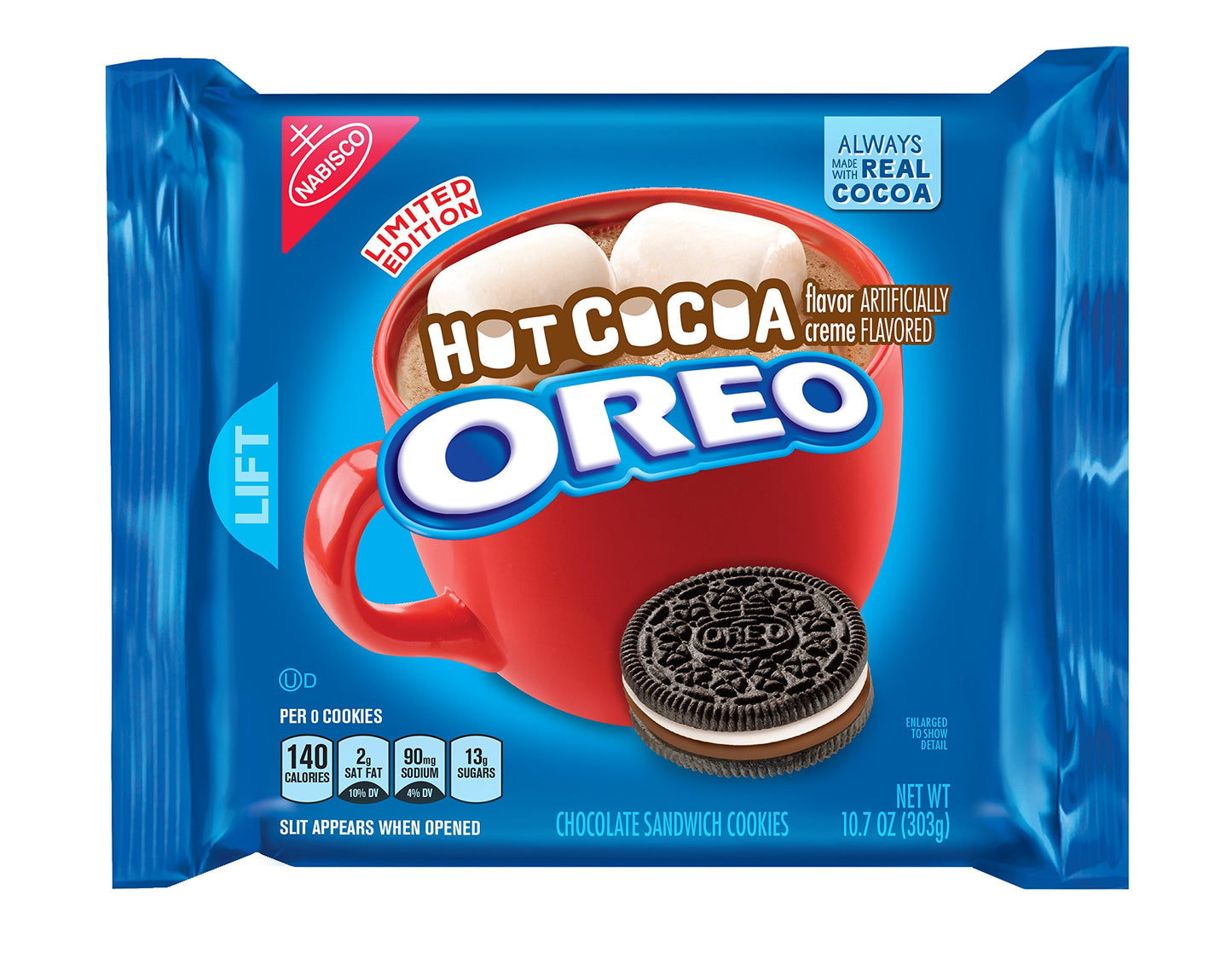 Oreo Hot Cocoa Chocolate Sandwich Cookies  Special Release  10.7 Ounce