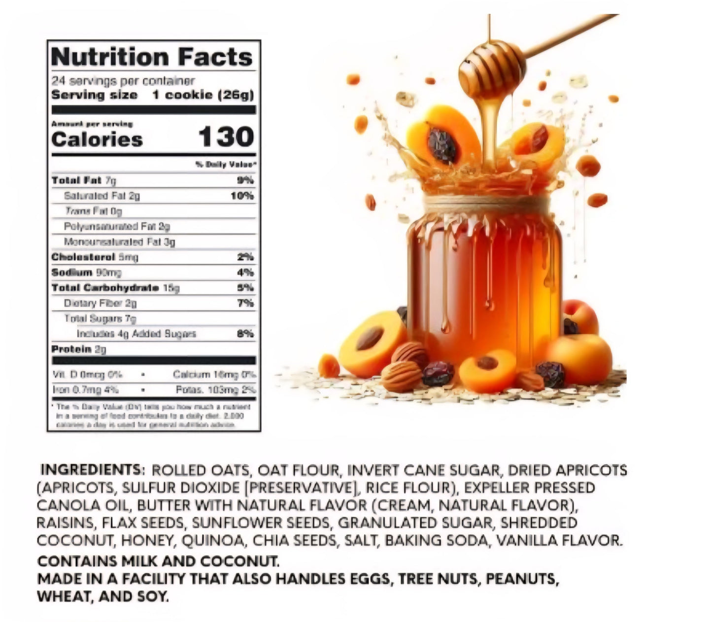 OATful Bites | Delicious Bites Made with Rolled Oats, Dried Apricots, Raisins, Flax Seeds, Sunflover Seeds and Honey | Good Sour
