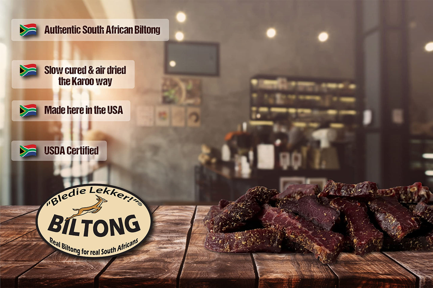 Bledie Lekker Biltong Chunks 8Oz