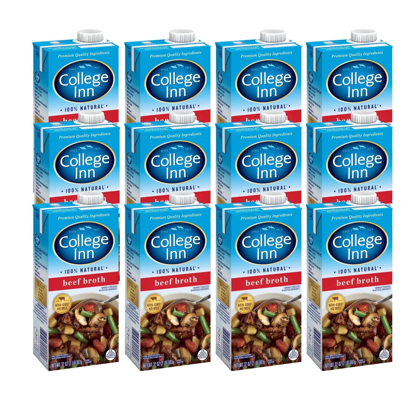 College Inn 100% Natural Beef Broth, 32oz (12 Pack)