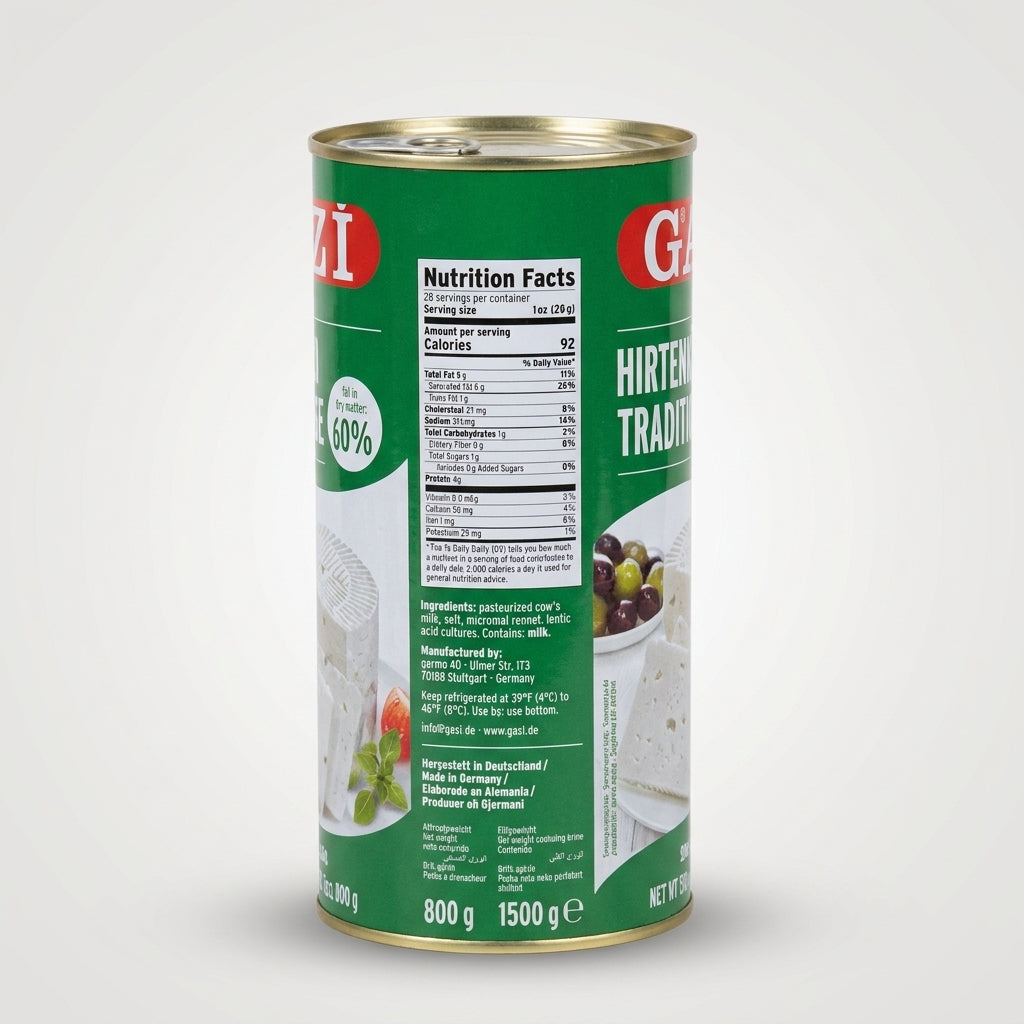 Gazi Traditional Salad Cheese 60% - 800g Premium White Cheese