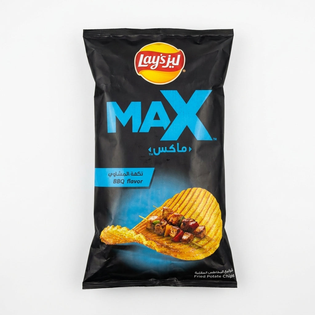 Lay's MAX BBQ Flavor Potato Chips - Thick Crunch Fried Chips