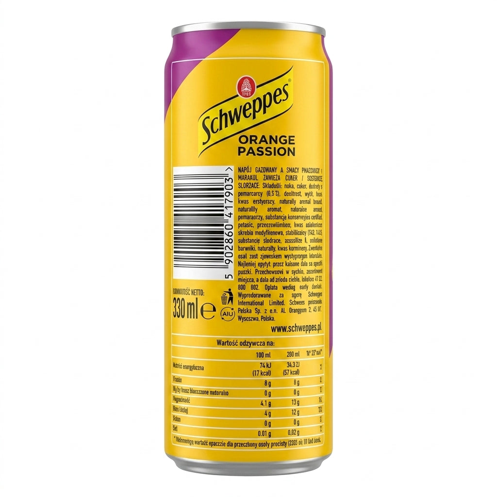 Schweppes Orange Passion 330ml - Sparkling Fruit Drink