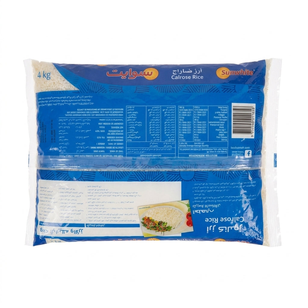Sunwhite Calrose Rice 4kg - Premium Medium Grain White Rice