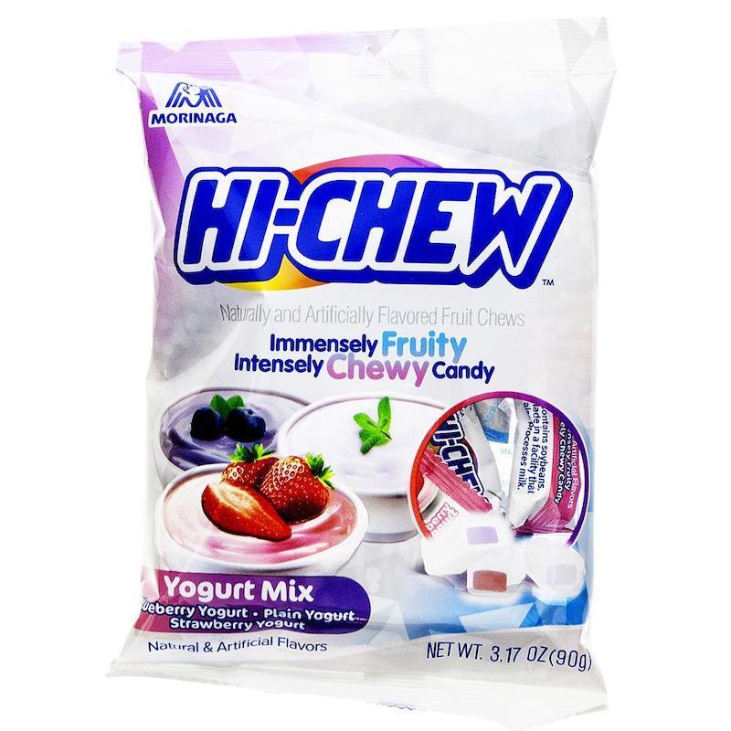 Morinaga Hi Chew Yogurt Mix Chewy Candy with Plain, Strawberry and Blueberry Flavor, 3.17 oz