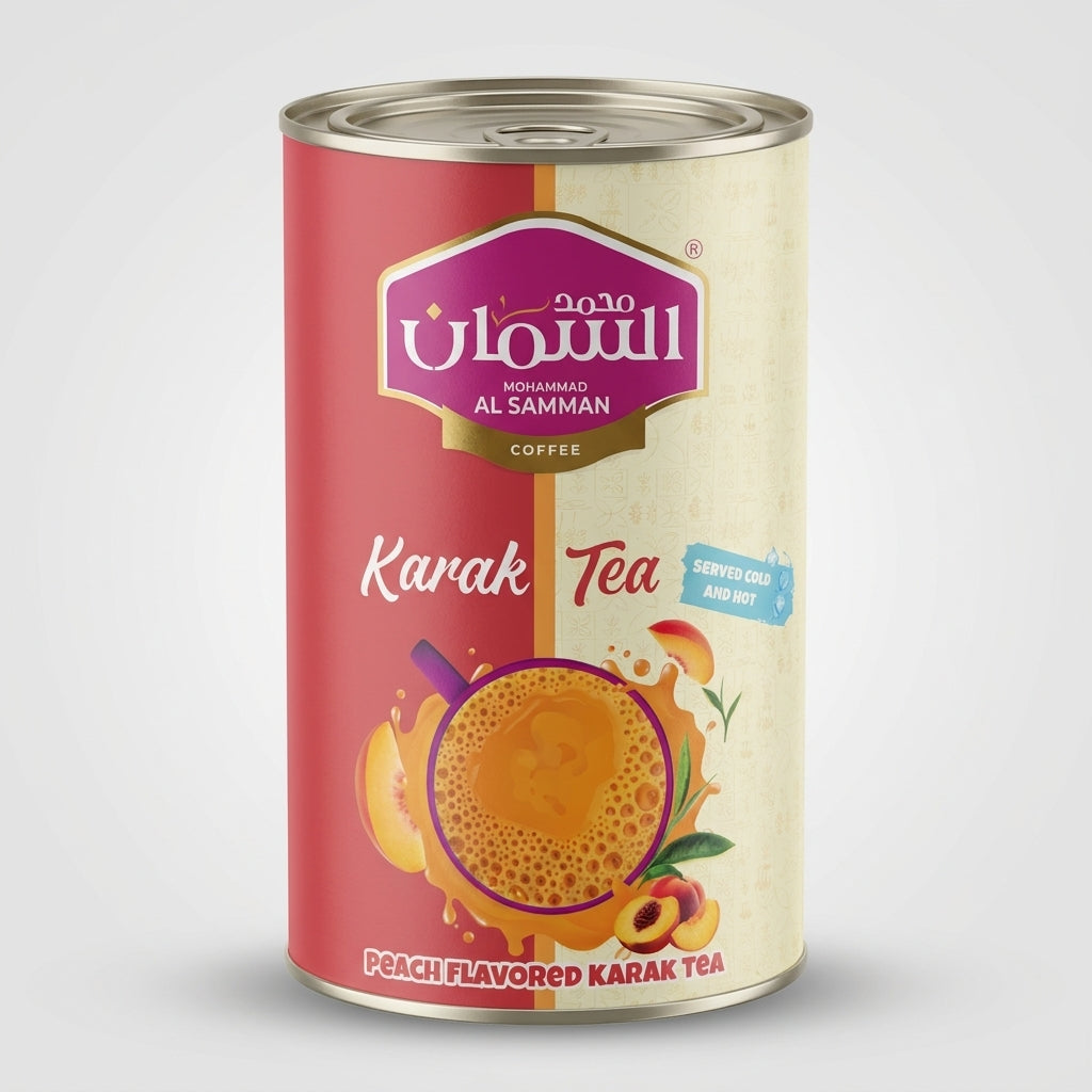 Al Samman Peach Flavored Karak Tea - Served Cold & Hot