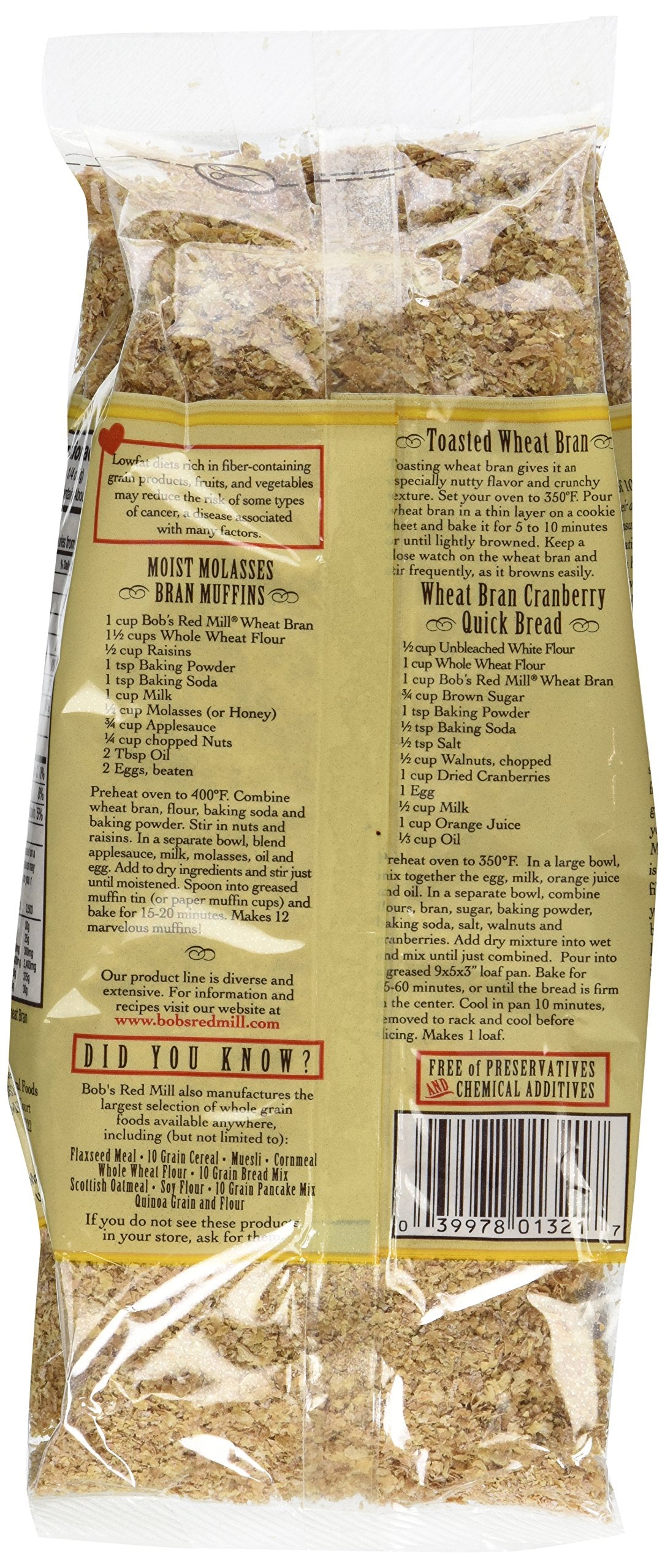 Bobs Red Mill Wheat Bran, 8-ounce (Pack of 4)