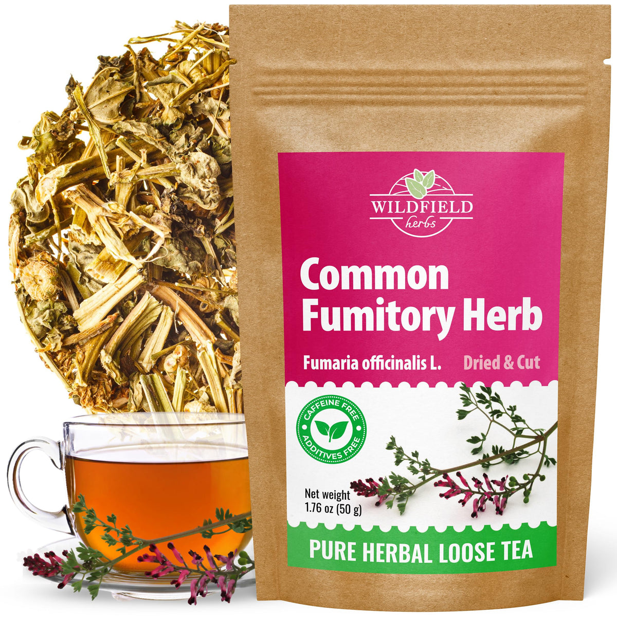 1.8 oz Dried Common Fumitory Herbal Tea (Fumaria Officinalis L.) Common Fumitory Herb Tea Palomilla Hierbas (Fumaria) - 50g