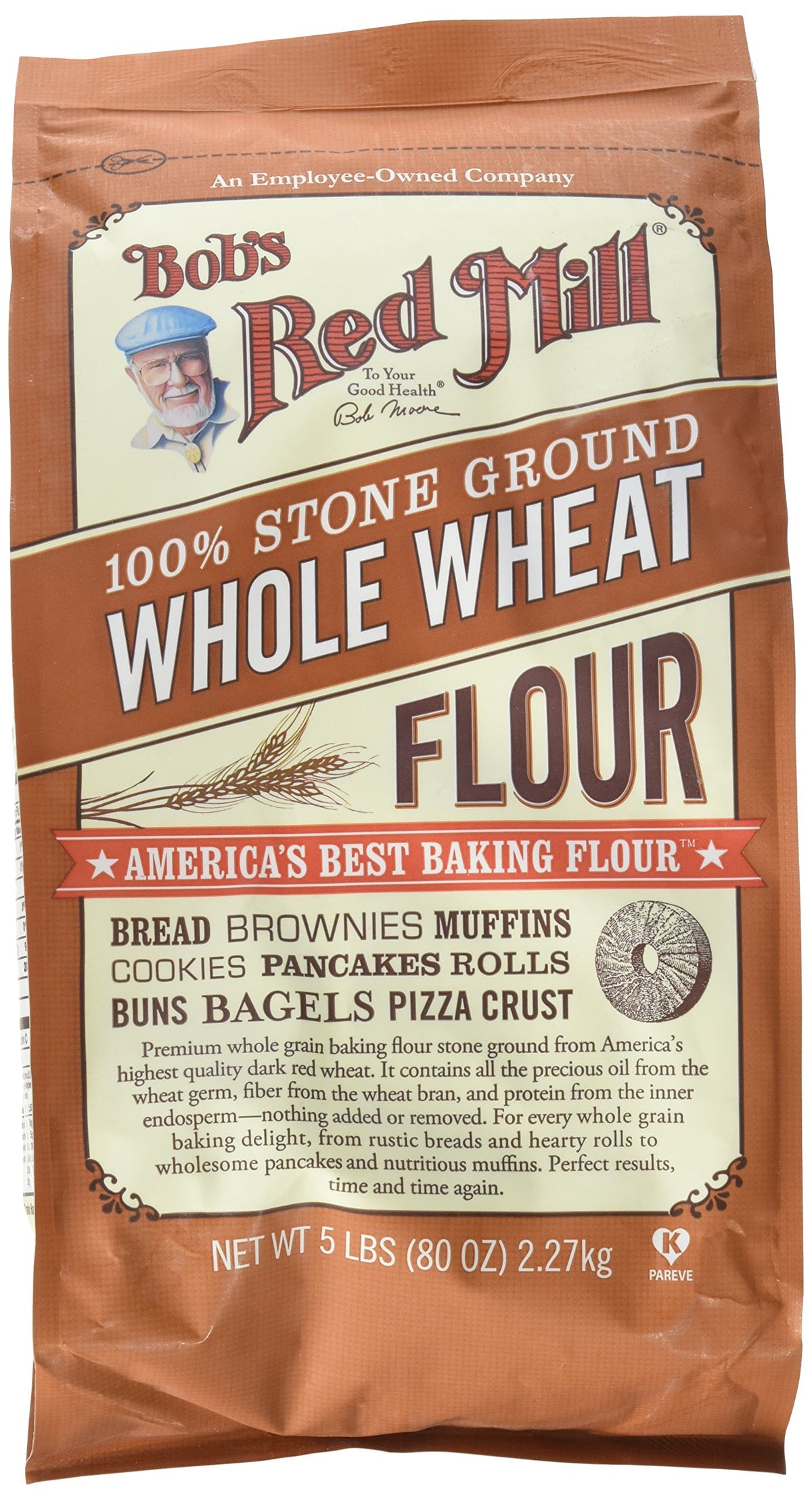Bob'S Red Mill Whole Wheat Flour - 5 Lb - 2 Pk