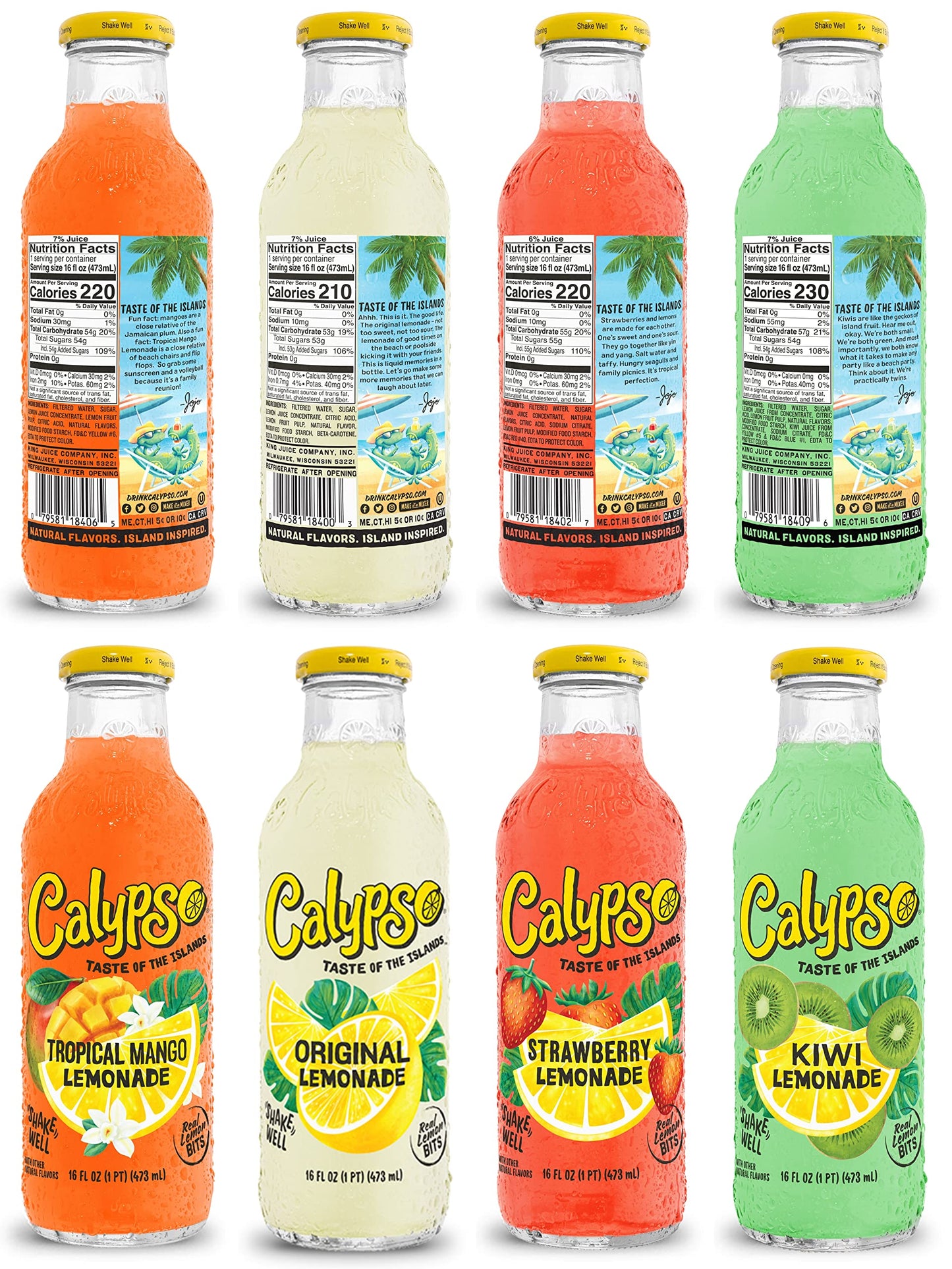 ADVENTURE BOX Calypso Lemonades 8 Flavor Variety, 16 Fl Oz (Pack of 8)