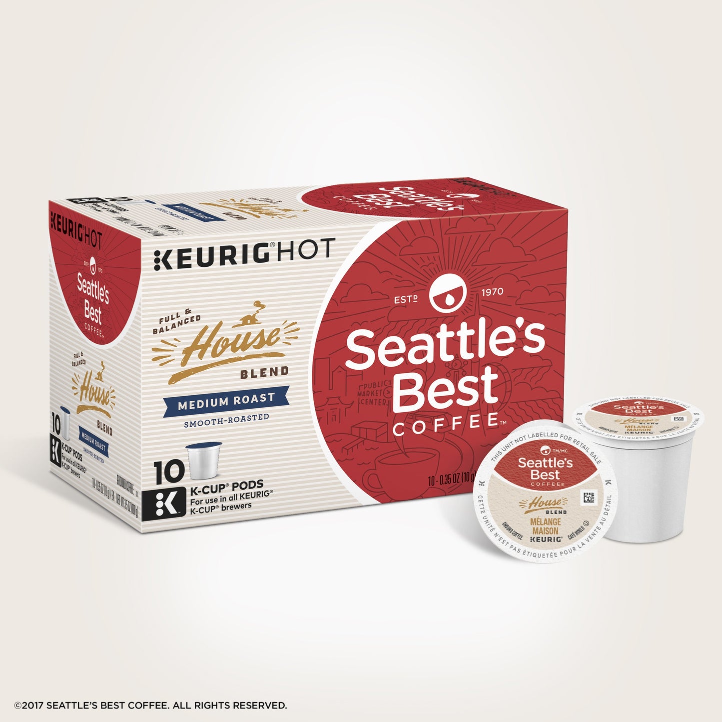 Starbucks House Blend Medium Roast Coffee Pods for Keurig, 10 Count, 3.5 Oz. Each