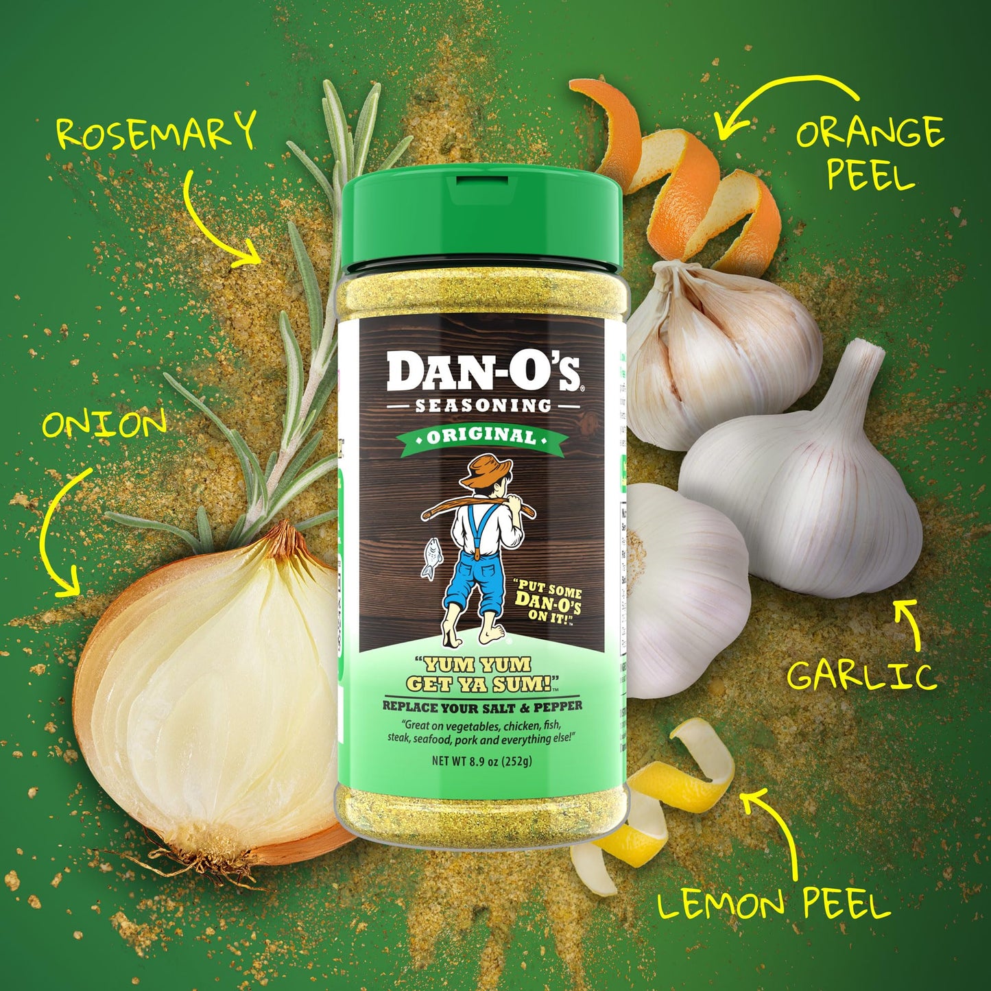 Dan-Os Original Seasoning - All-Purpose, Sugar Free - Medium Bottle (8.9 oz)