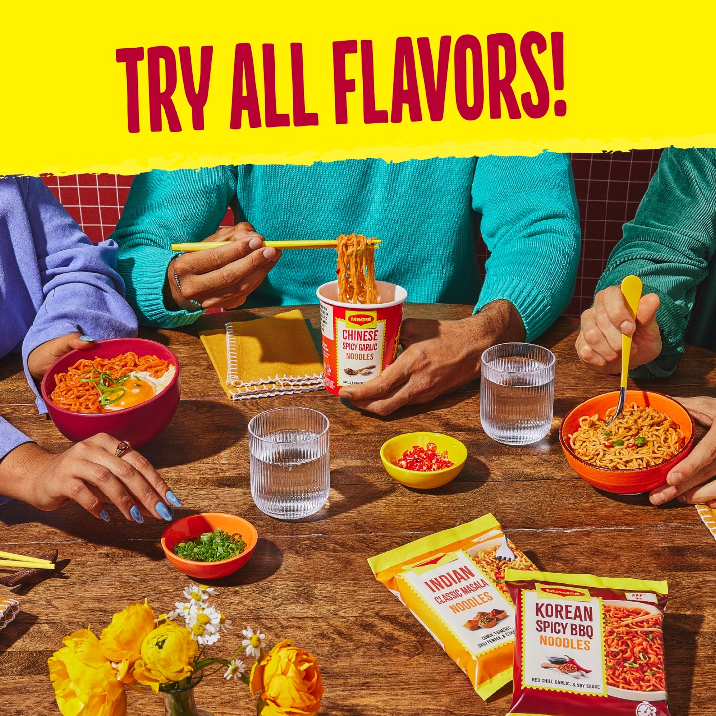 Maggi Korean Spicy BBQ Noodles, Korean Instant Noodles, 3 min, Spicy Ramen, Vegetarian, Halal, Kosher, 24-Pack