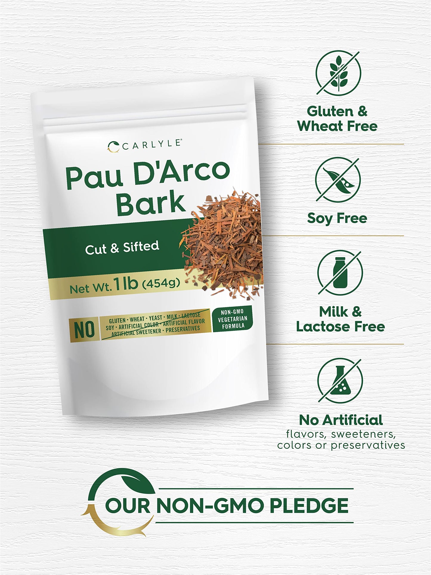 Carlyle DArco Bark Cut & Sifted 1 lb Bag | Vegetarian | Non-GMO, Gluten Free | 16 Ounce (Pack of 1)