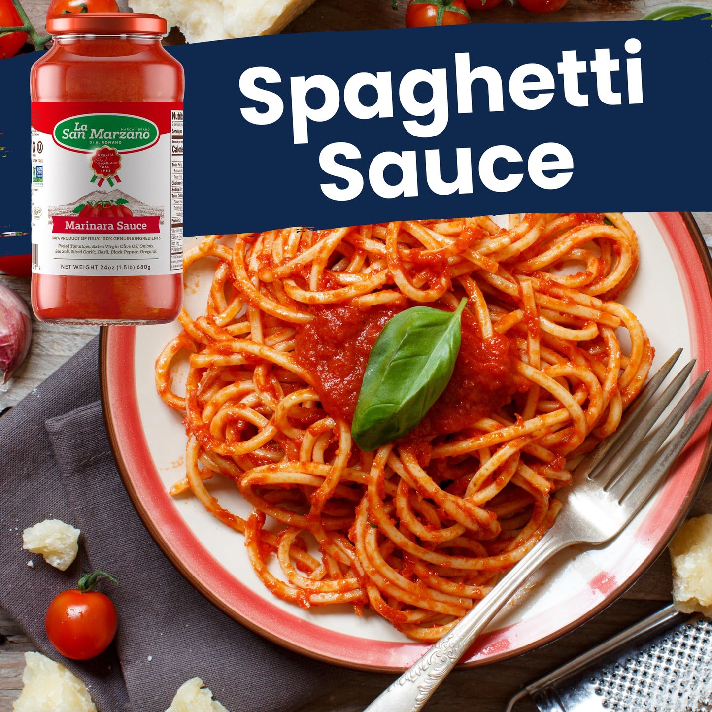 La San Marzano Marinara Sauce, All Natural, Non-GMO, Vegan, Gluten Free, 24 oz, 1.5 lb
