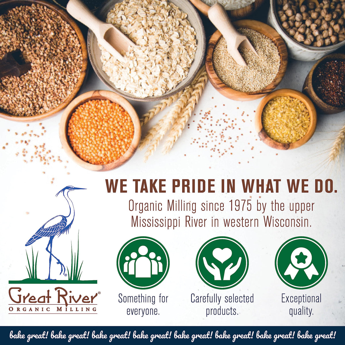 Great River Organic Milling Organic Unbleached Wheat Bread Flour | Artisan Bread Flour for Baking | Multi-Purpose Wheat, Unbroma