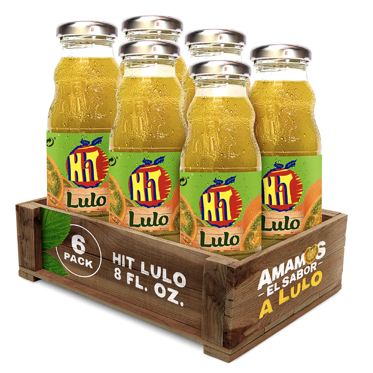 HIT Jugo Sabor Lulo 237 ml. - 6 Pack/Juice Lulo Flavor 8 fl. oz. - 6 Pack.