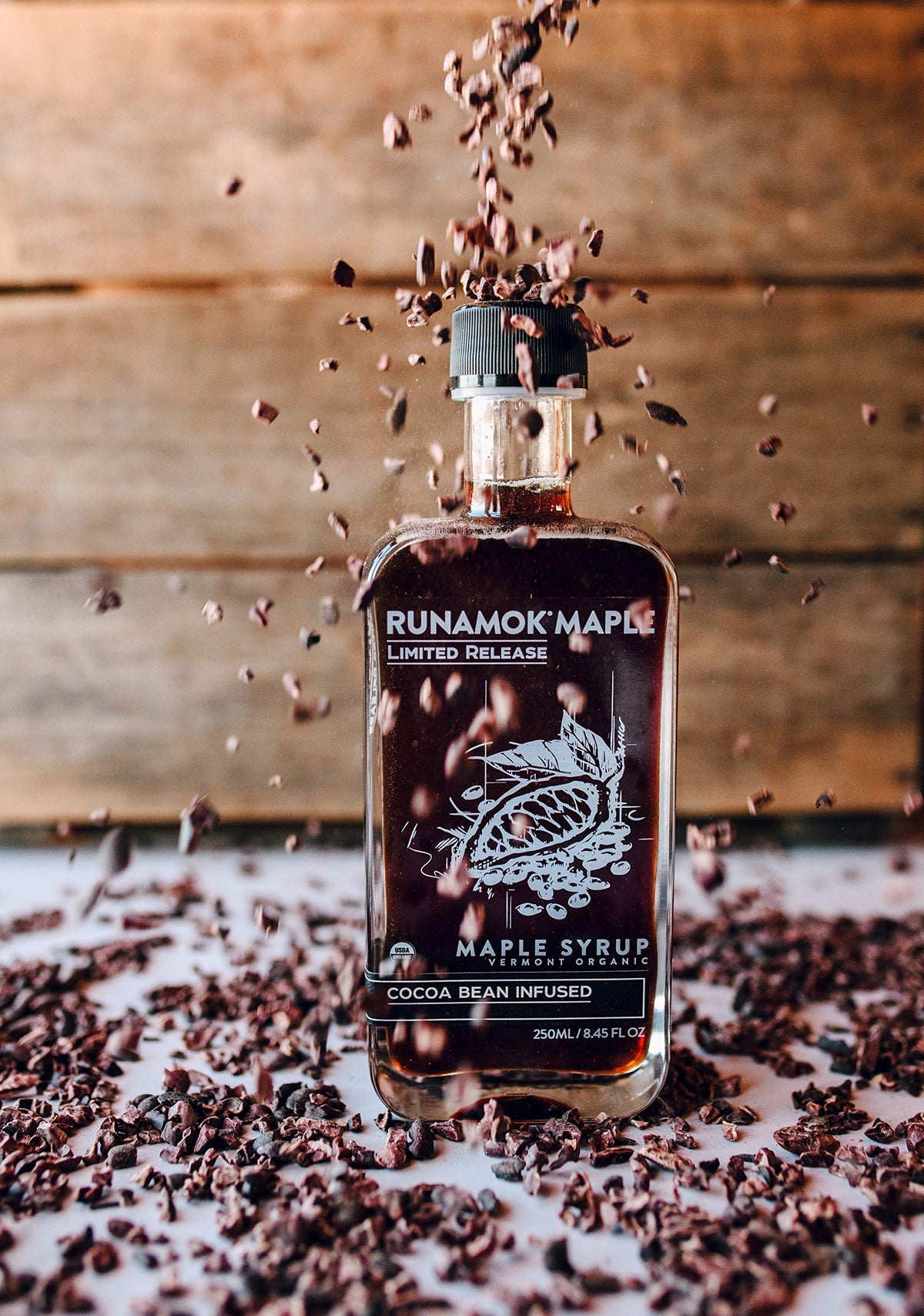 Runamok Cocoa Infused Maple Syrup - Authentic Vermont Maple Syrup, 8.45 Fl Oz (250mL)