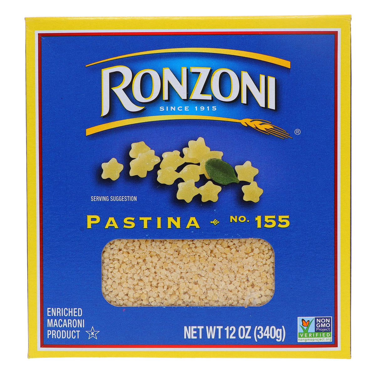 Ronzoni Pastina Enriched Macaroni Non GMO 12 Oz. Pack Of 3.