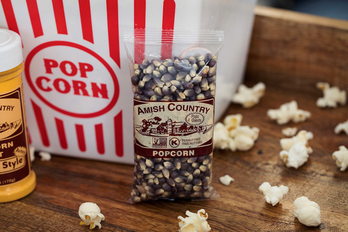 Amish Country Popcorn | 24-4 Oz Bags - Blue Kernels | Old Fashioned, Non-GMO and Gluten Free